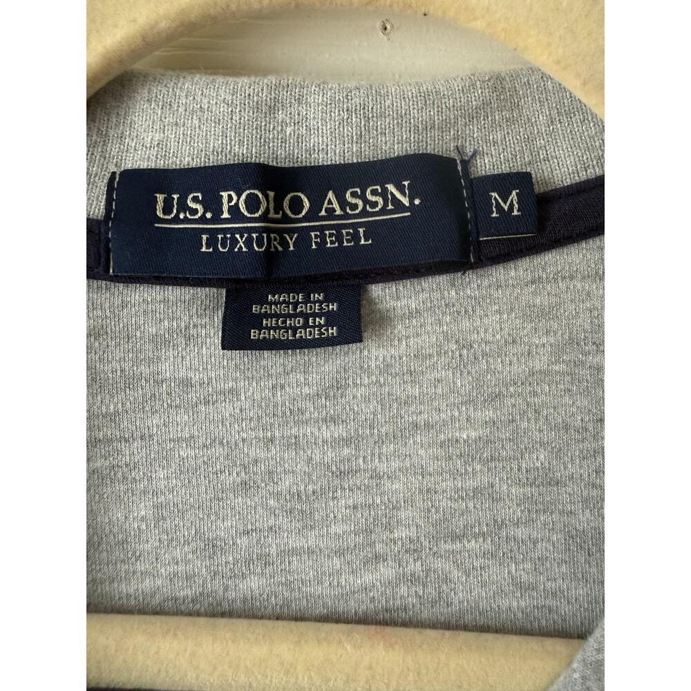 U.S. Polo Assn Luxury Feel Gray Polo Shirt  Flesh Pony Size M - Picture 4 of 6